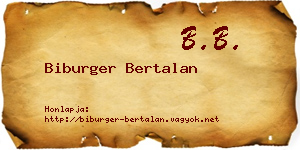 Biburger Bertalan névjegykártya